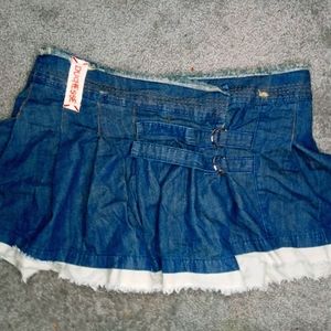 Jean ruffled skirt